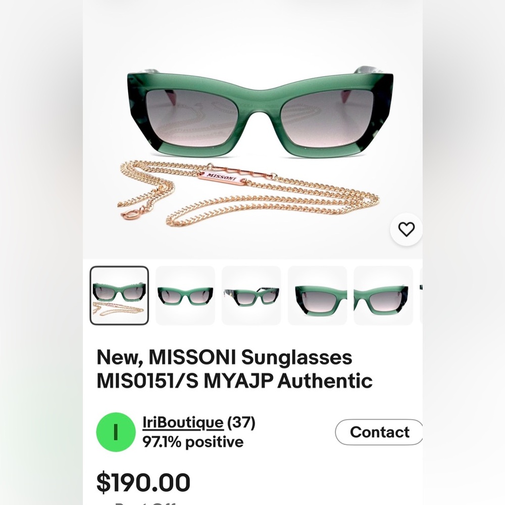 MISSONI Green Sunglasses MIS0151/S MYAJP - Picture 14 of 15